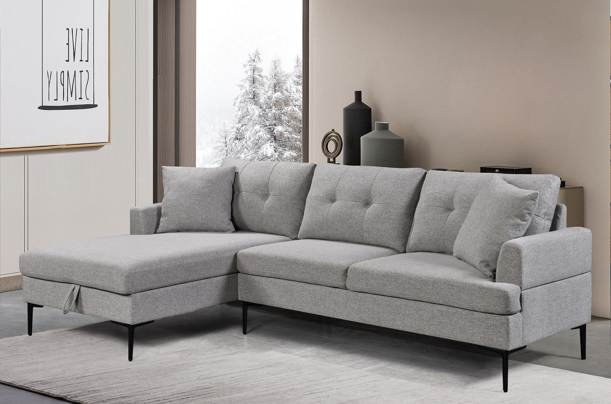IF-9060 / IF-9061 Sectional (Grey Fabric)