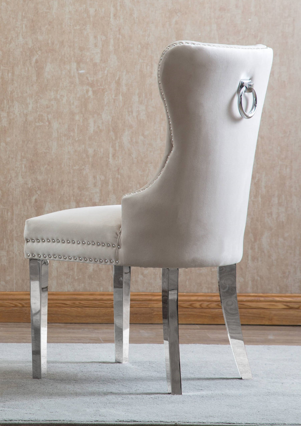 C-1263 Dining Chair (Crème Velvet) (Set of 2)