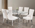 T-1448 / C-1263 7-Piece Dining Set (Crème Velvet)