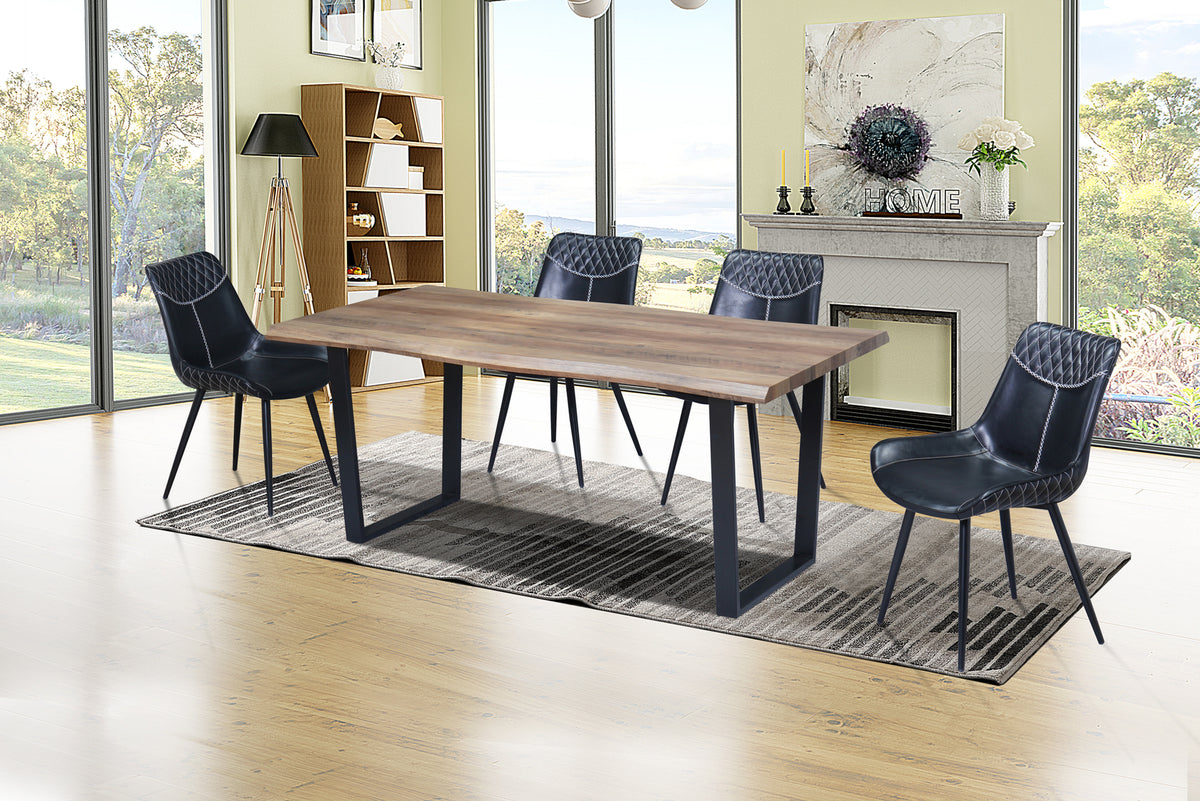 T-1810 / C-1826 Dining Set (Black PU)