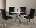 T-1447 / C-1261 5-Piece Dining Set (Black Velvet)
