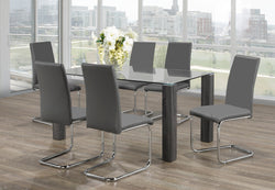 T-1449 / C-1873 7-Piece Dining Set (Grey PU)