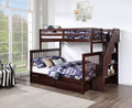 B 1850 39"/54" Bunk Bed (Espresso, Reversible stairs)