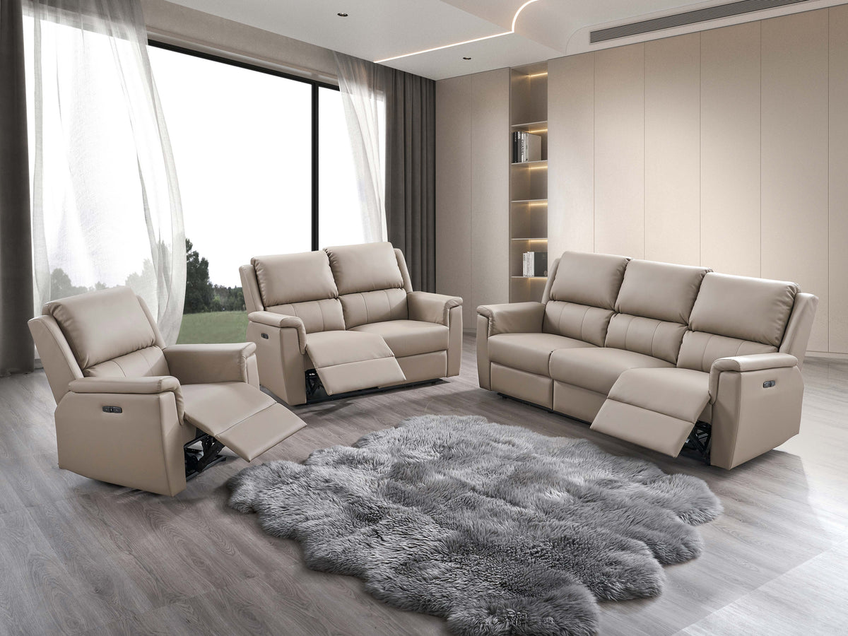 IF-8150 Power Recliner Sofa Set (Stone PU)