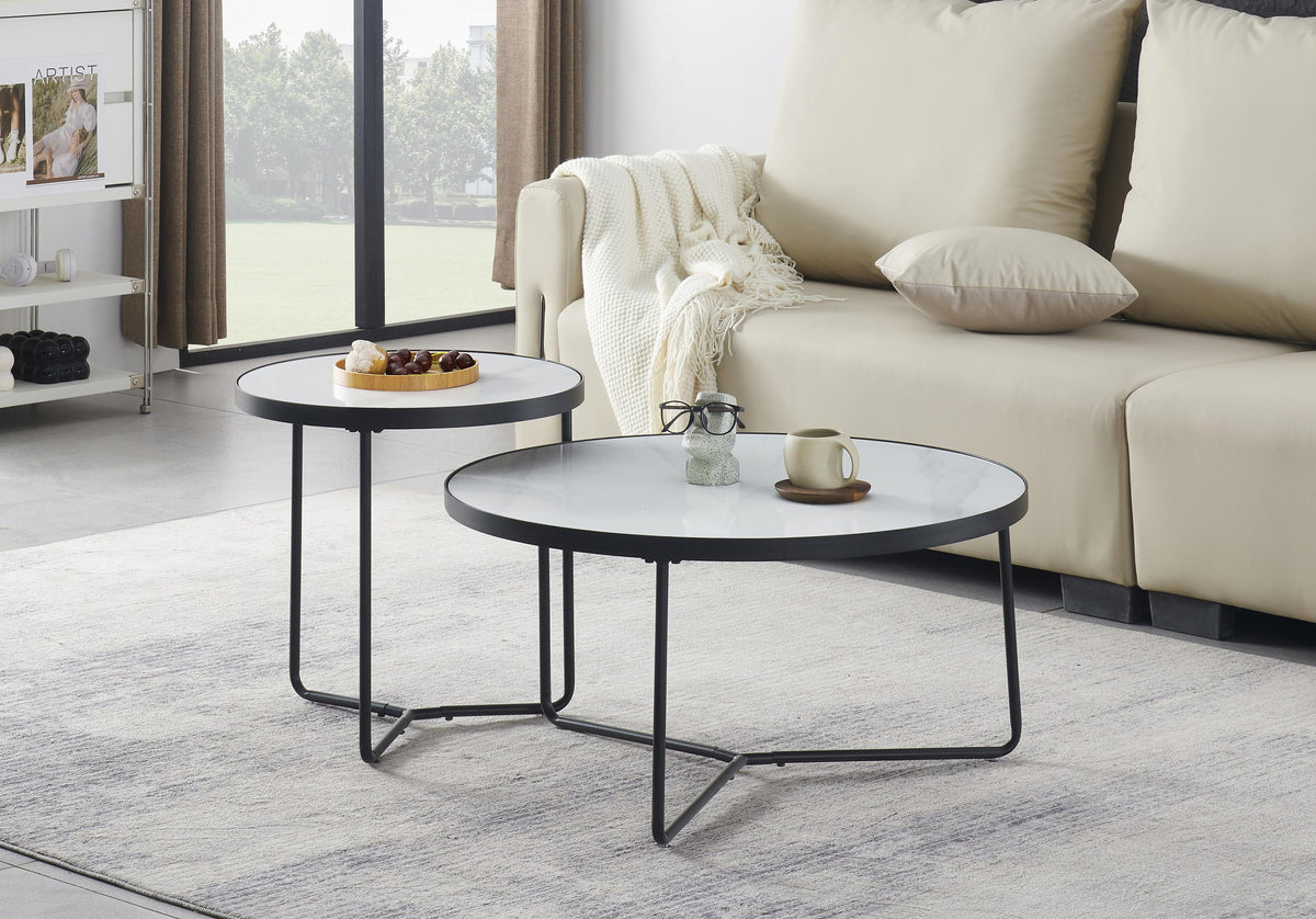 IF-2620 2-Piece Coffee Table Set (Snowy White Stone)