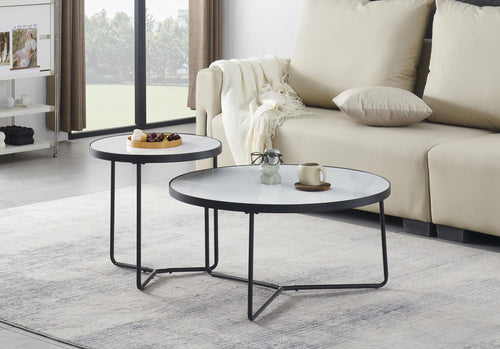 IF-2620 2-Piece Coffee Table Set (Snowy White Stone)