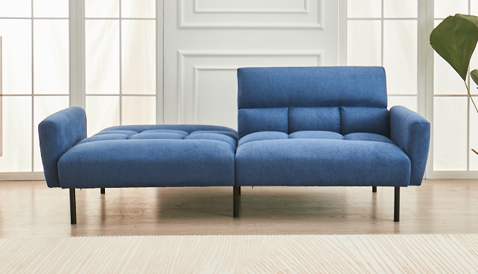 IF-8040 Klik Klak Sofa Bed (Blue Fabric)