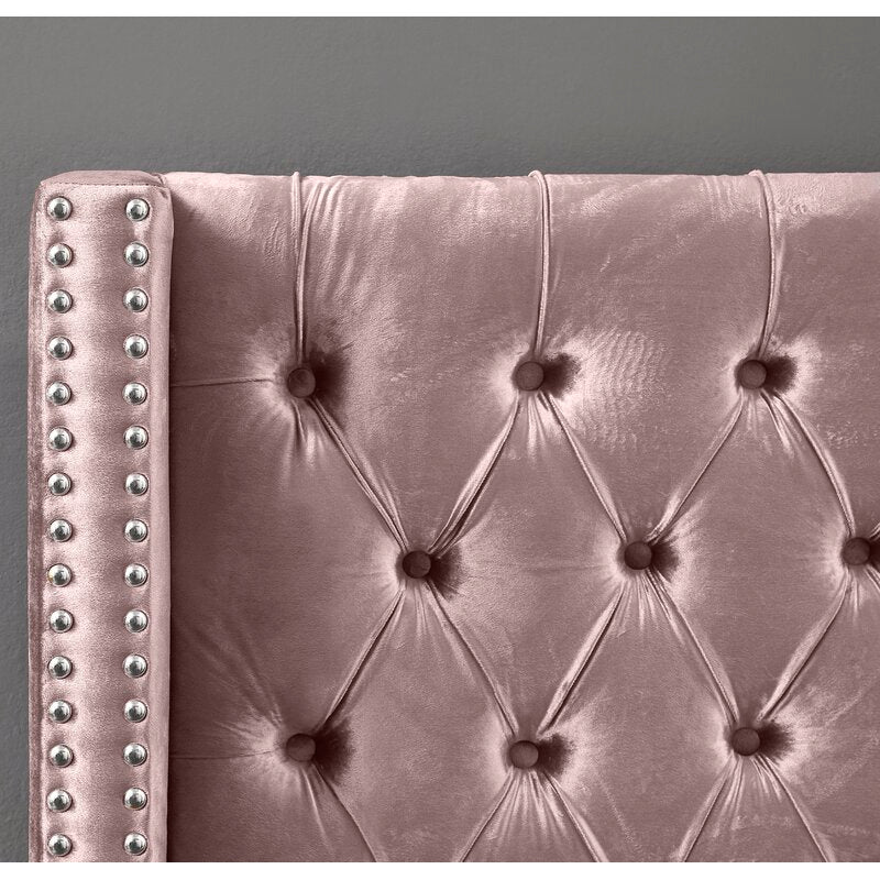 IF 5895 Bed (Pink Velvet)