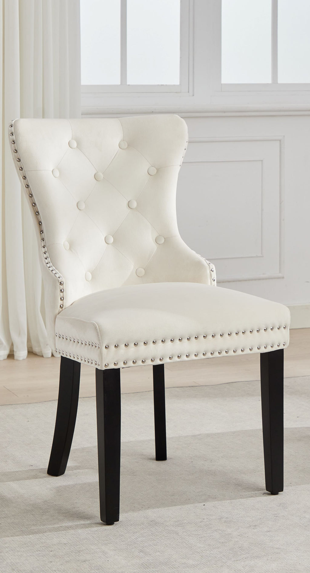 C-1228 Dining Chair (Crème Velvet) (Set of 2)