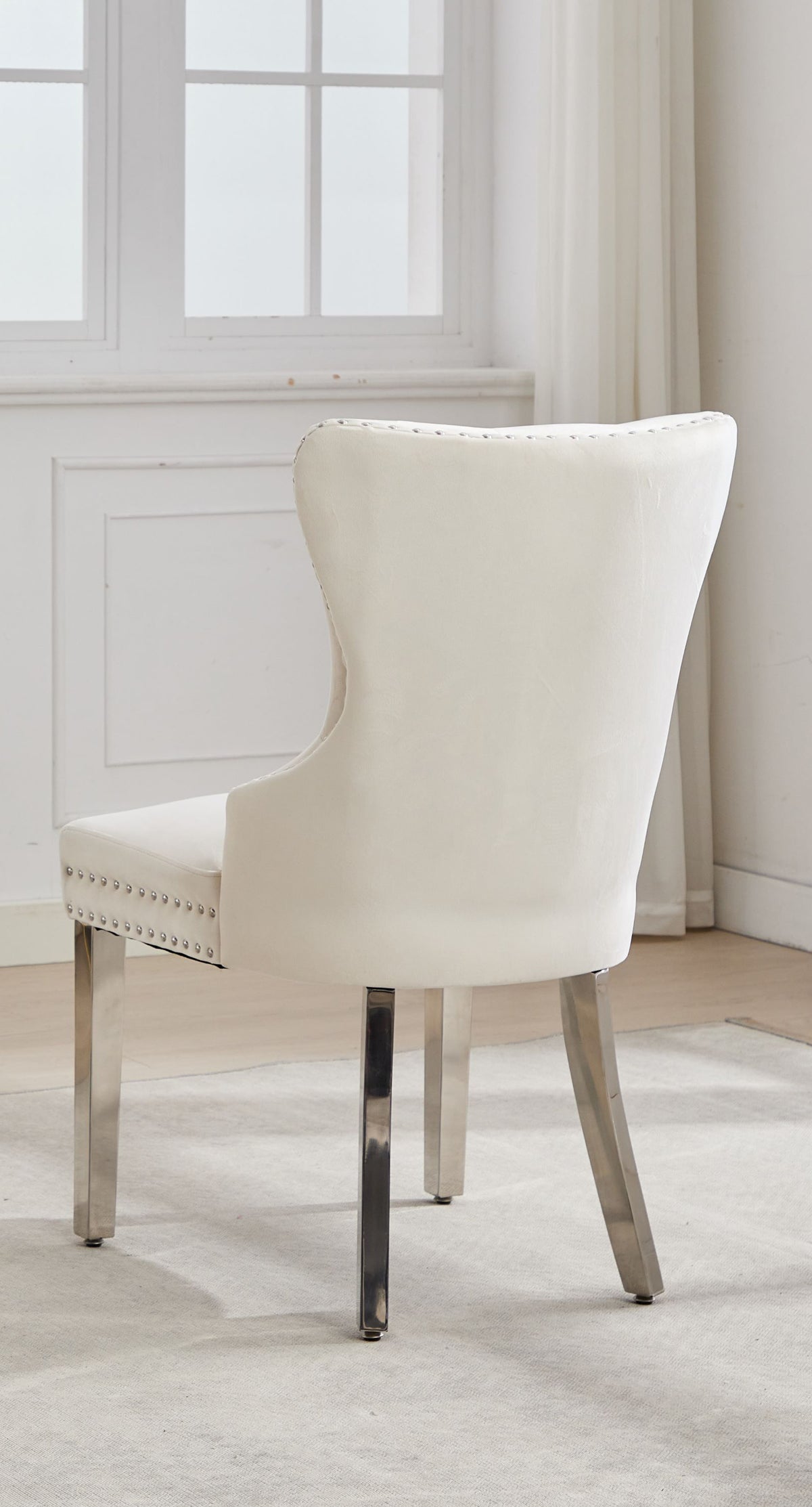 C-1248 Dining Chair (Crème Velvet) (Set of 2)