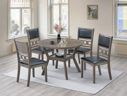 T-1079 / C-1083 5-Piece Dining Set (Black PU)