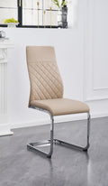 C-1577 Dining Chair (Beige PU, Diamond) (Set of 2)