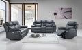 IF-8121 Power Recliner Sofa Set (Grey Leather Match)