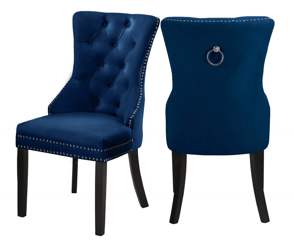 C-1222 Dining Chair (Blue Velvet) (Set of 2)