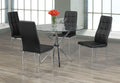 T-1430 / C-1770 5-Piece Dining Set (Black PU)