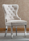 C-1263 Dining Chair (Crème Velvet) (Set of 2)
