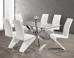 T-1448 / C-1786 7-Piece Dining Set (White PU)