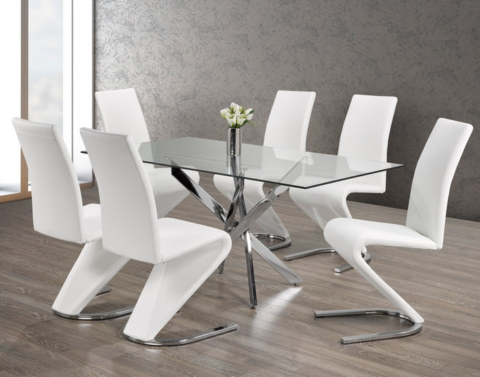 T-1448 / C-1786 7-Piece Dining Set (White PU)