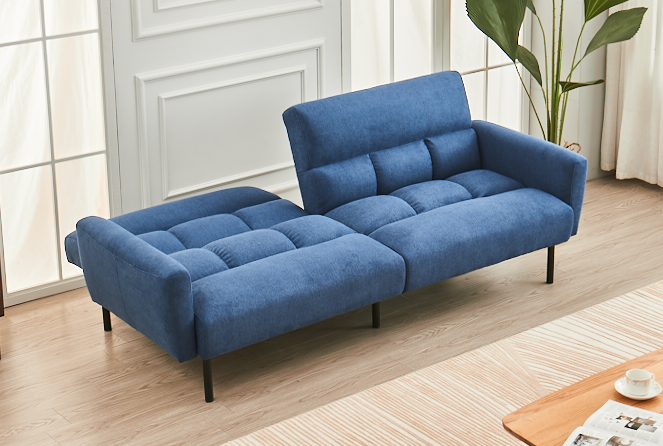 IF-8040 Klik Klak Sofa Bed (Blue Fabric)