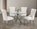 T-1447 / C-1263 5-Piece Dining Set (Crème Velvet)
