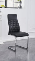 C-1579 Dining Chair (Black PU, Honey Comb) (Set of 2)