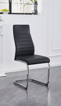 C-1579 Dining Chair (Black PU, Honey Comb) (Set of 2)