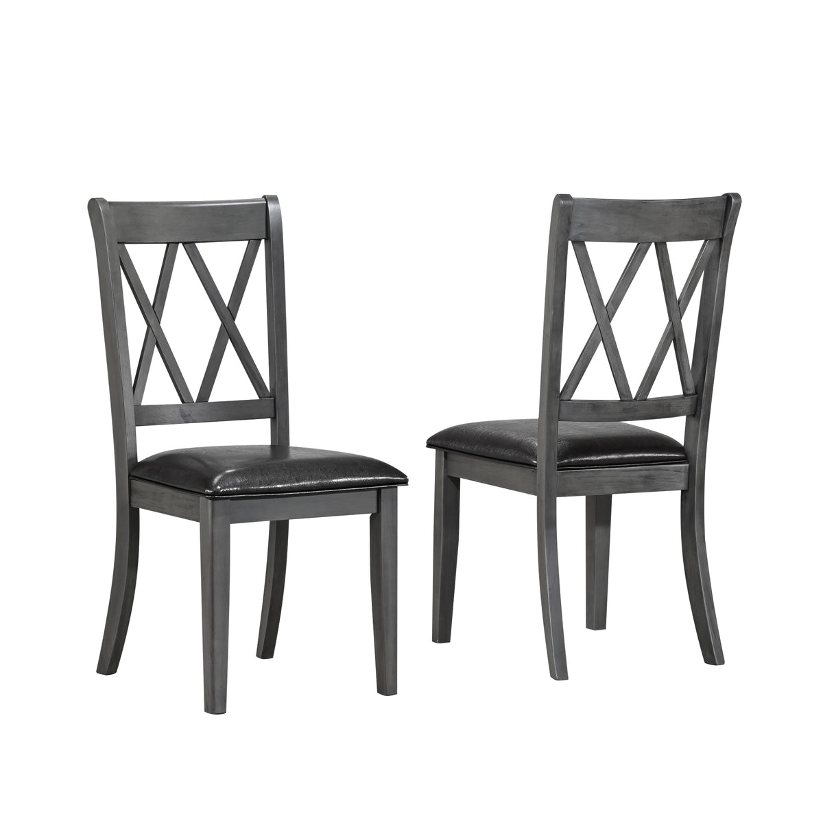T-1095 / C-1099 7-Piece Dining Set (Black PU)