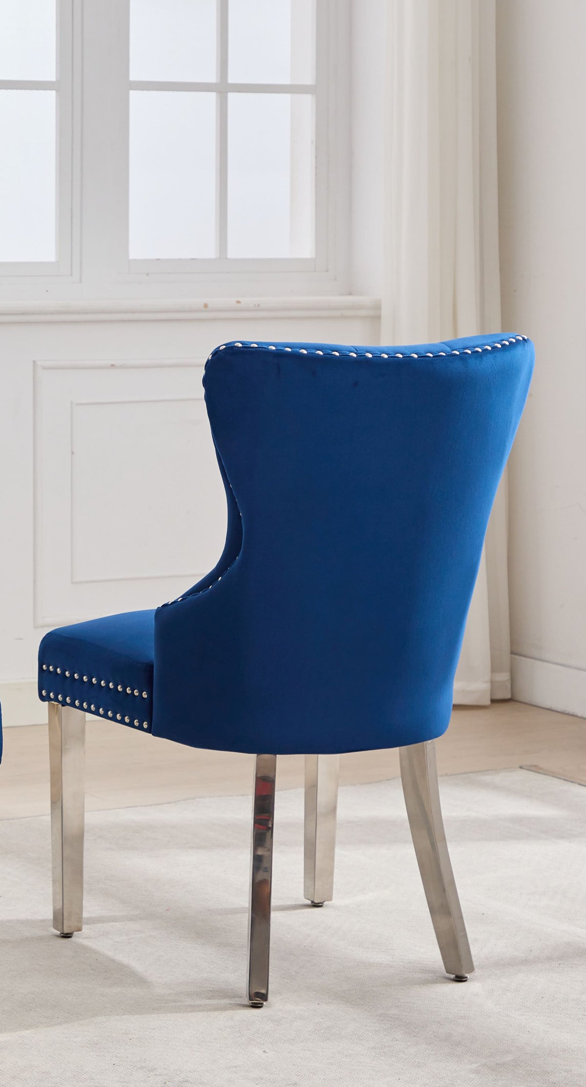C-1247 Dining Chair (Blue Velvet) (Set of 2)