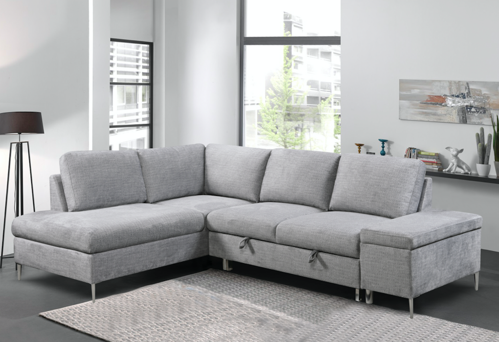 IF-9022 LHF Sofa Bed Sectional (Grey Fabric)