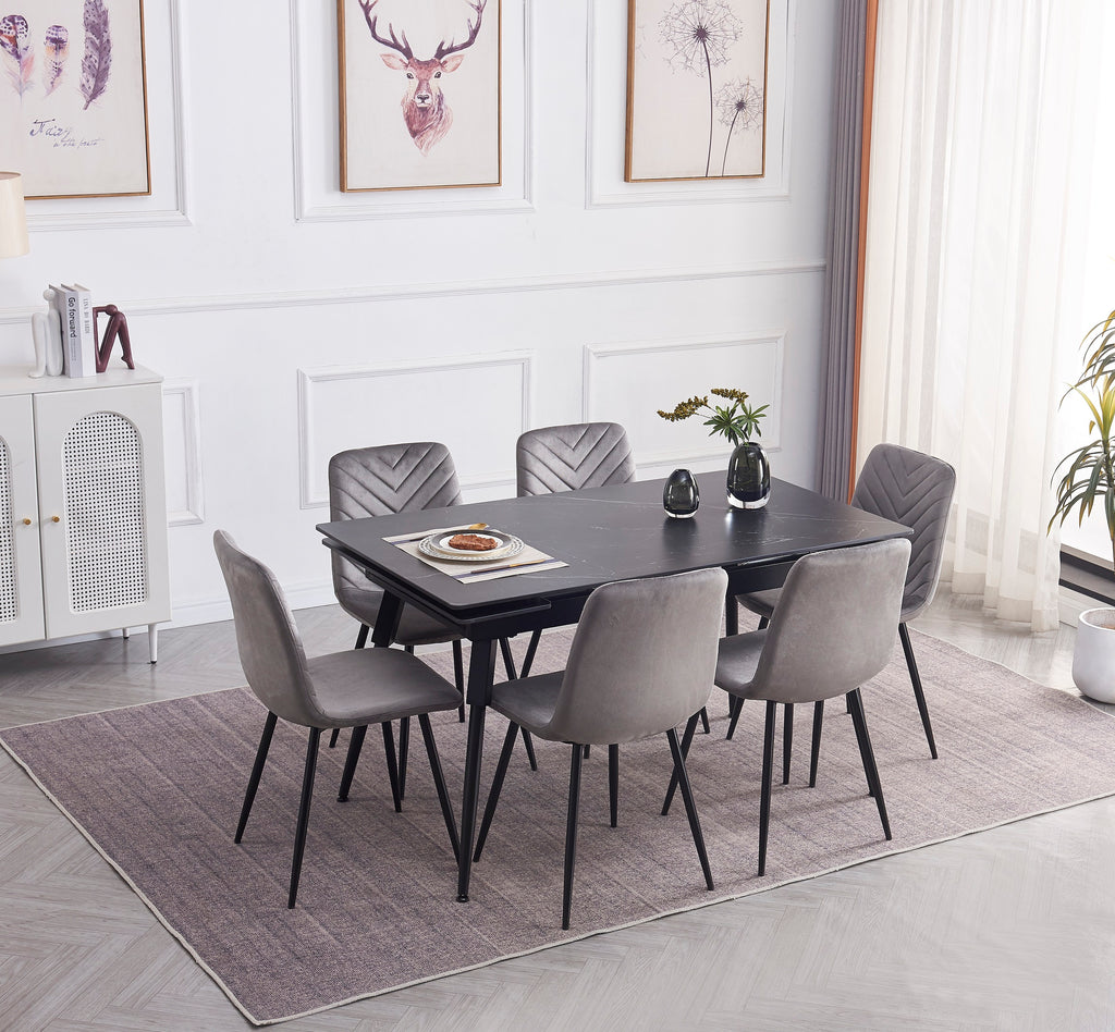 T-1817 Dining Table (Black Sintered Stone Marble)