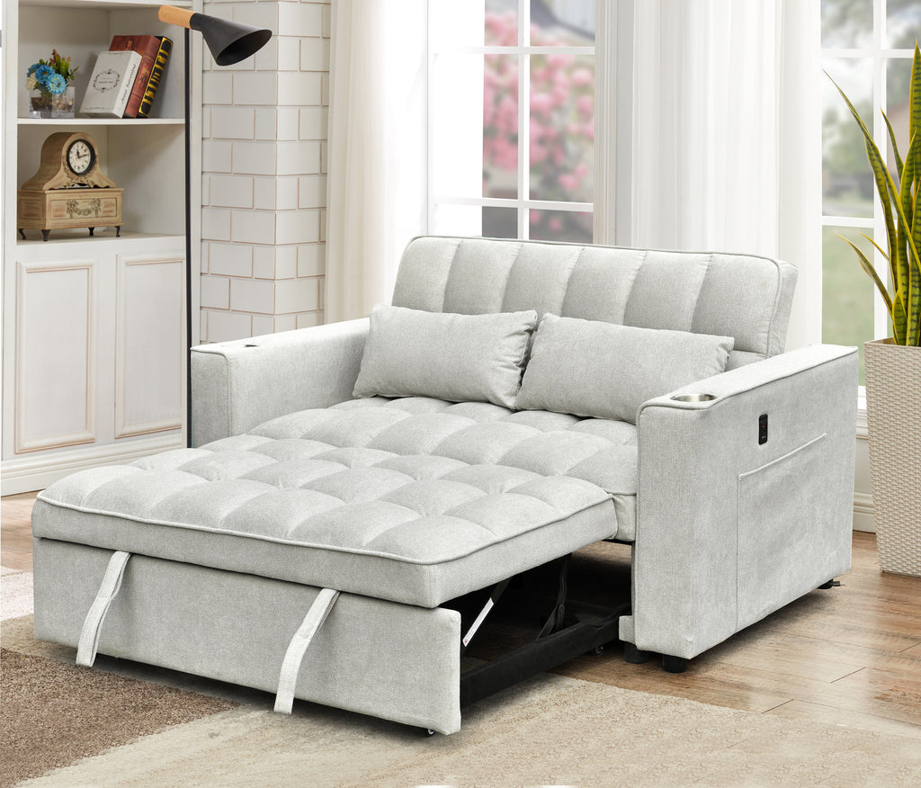 IF-9028 Sofa Bed (Grey Fabric)