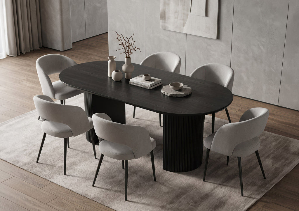 T-1643 / C-1645 7-Piece Dining Set (Grey)