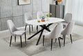 T-1530 / C-1531 7-Piece Dining Set (Light Grey Velvet)