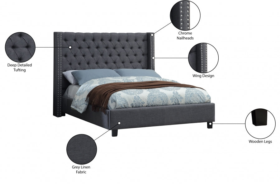 IF 5897 Bed (Grey Fabric)