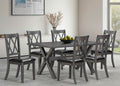 T-1095 / C-1099 7-Piece Dining Set (Black PU)