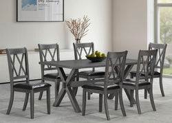 T-1095 / C-1099 7-Piece Dining Set (Black PU)
