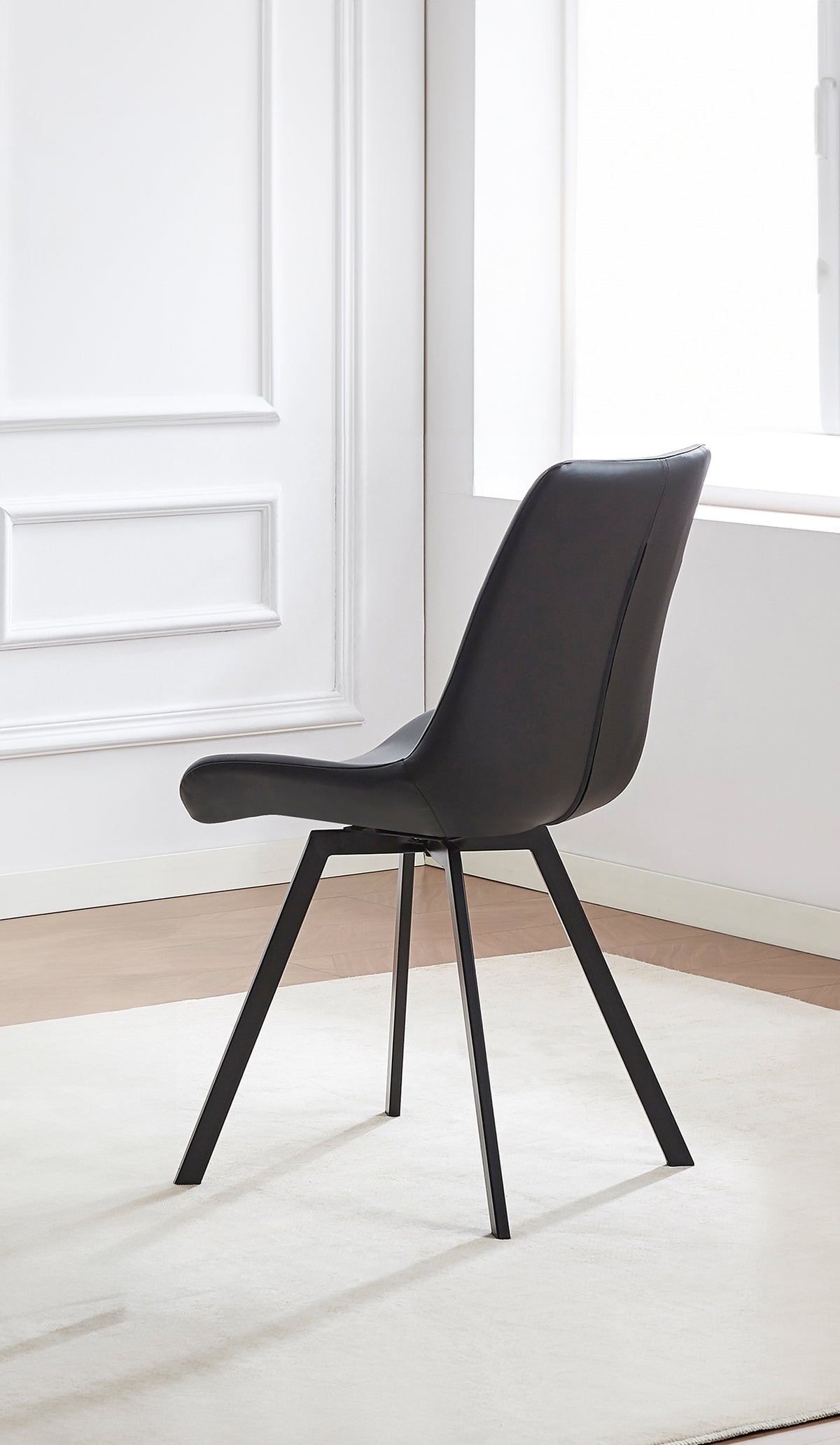 C-1821 Dining Chair (Black PU) (Set of 2)
