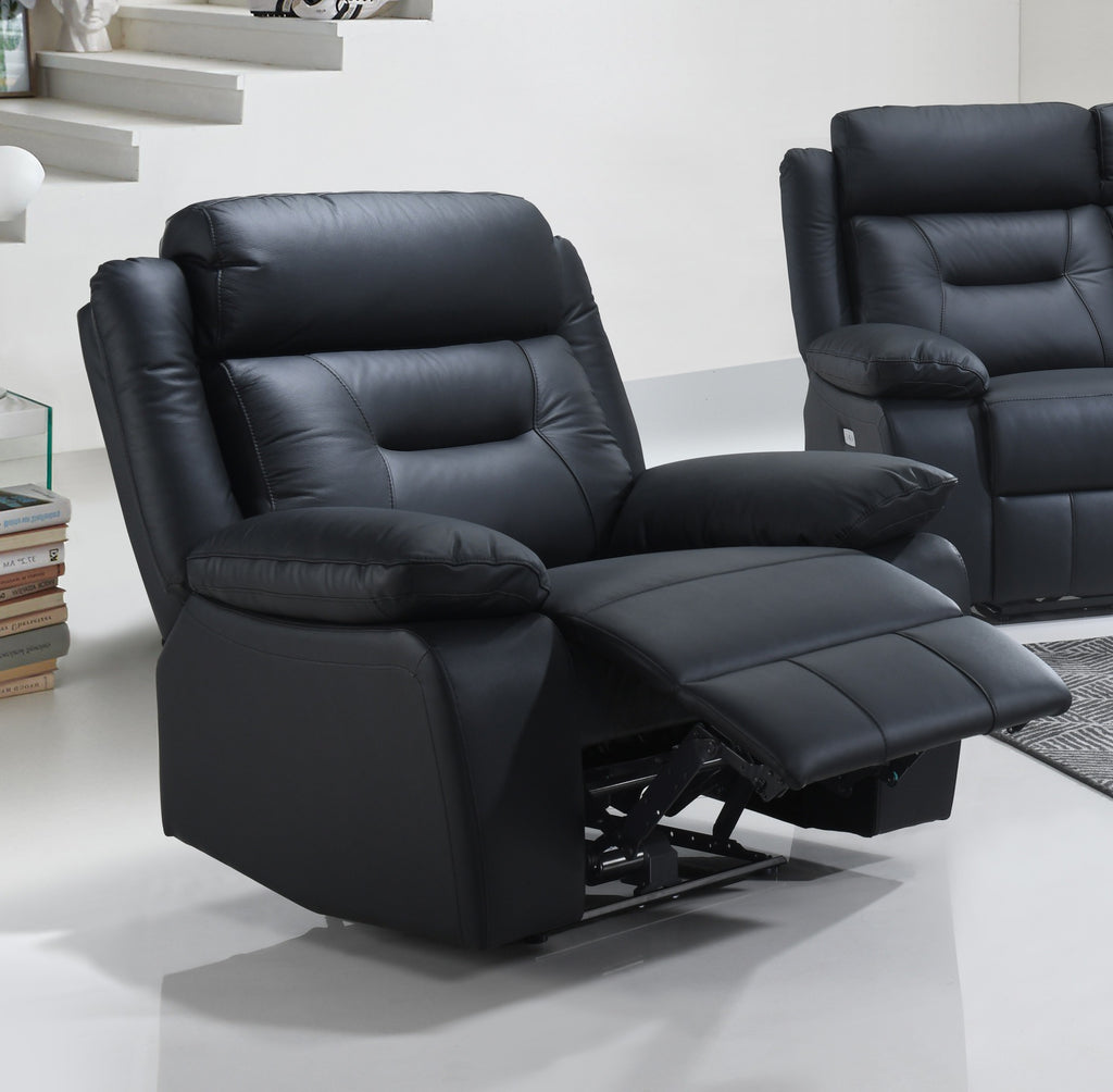 IF-8110 Power Recliner Sofa Set (Black Leather Match)