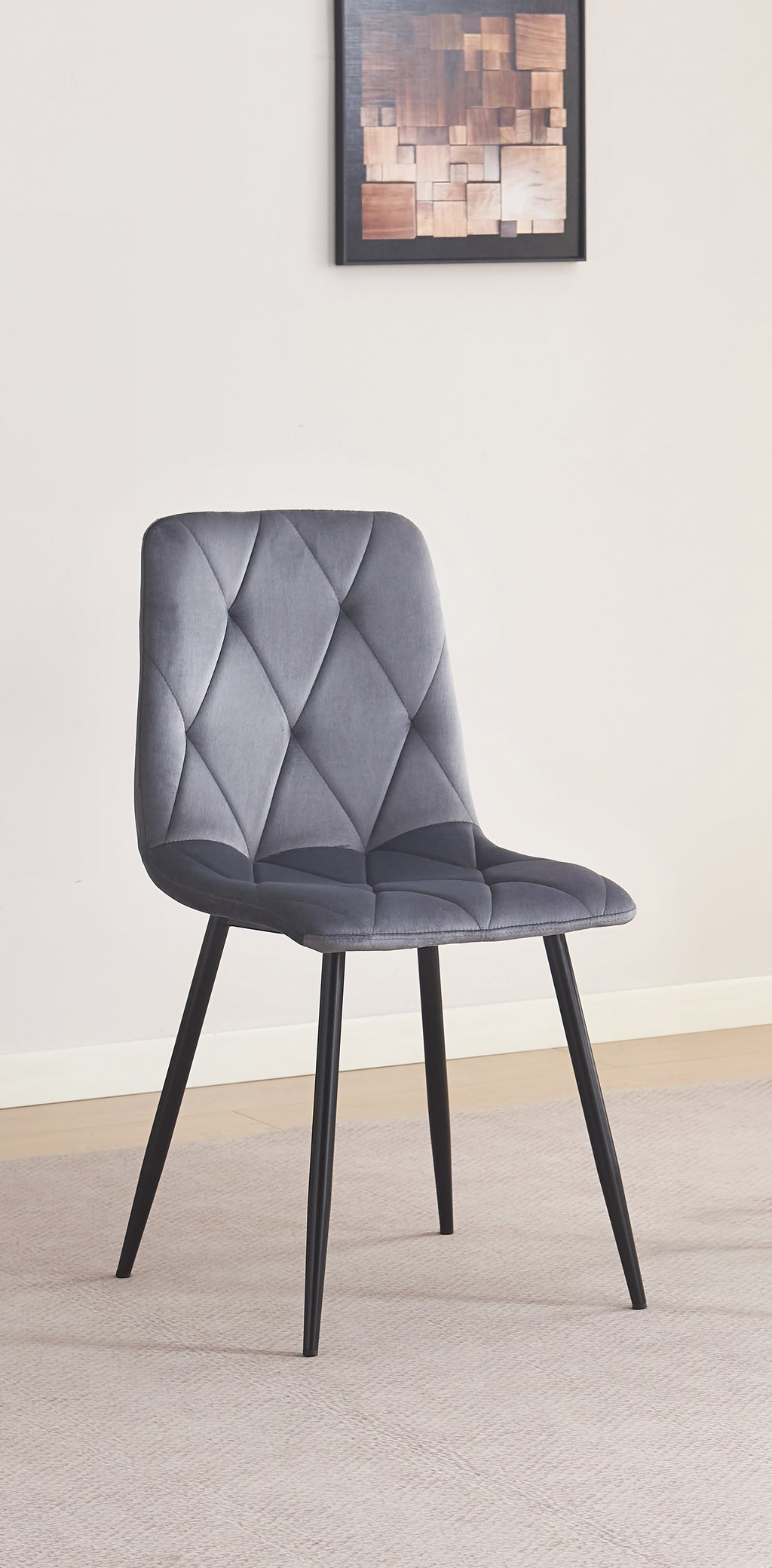C-1632 Dining Chair (Dark Grey Velvet) (Set of 2)