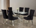 T-1448 / C-1261 7-Piece Dining Set (Black Velvet)