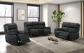 IF-8171 Power Recliner Sofa Set (Black Leather Match)