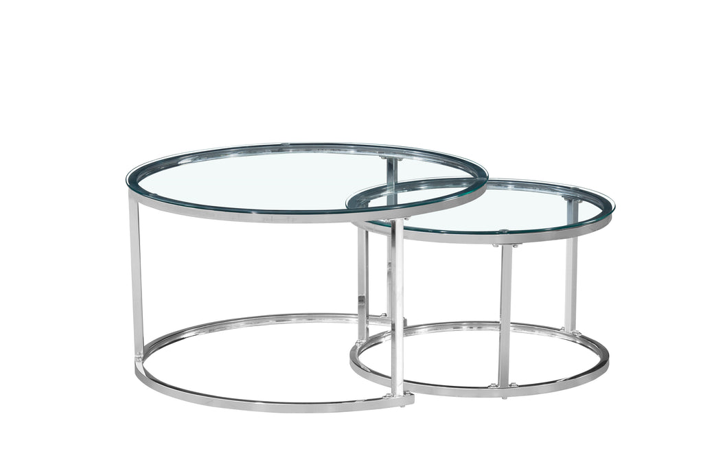 IF-2610 2-Piece Coffee Table Set (Chrome)