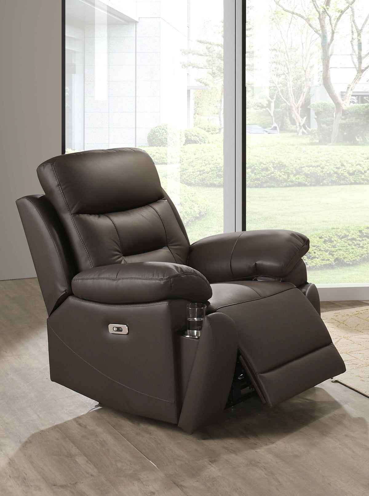 IF-8160 Power Recliner Sofa Set (Brown Leather Match)