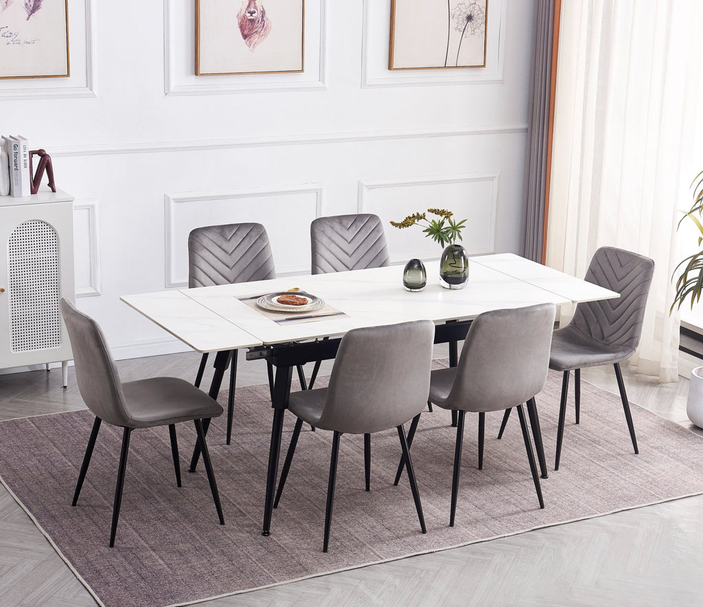 T-1818 Dining Table (White Sintered Stone Marble)