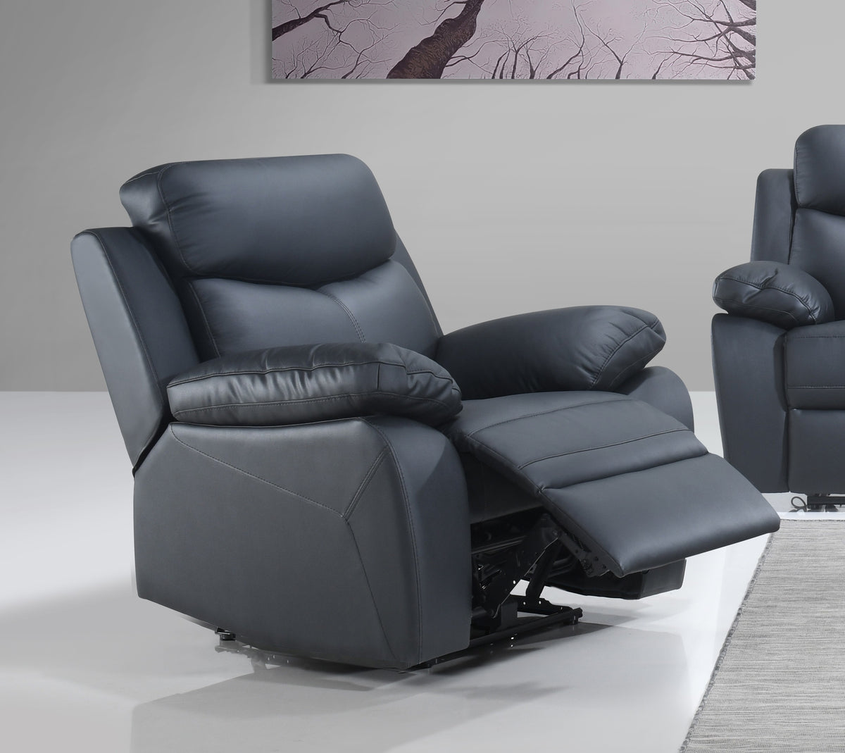 IF-8120 Power Recliner Sofa Set (Black Leather Match)