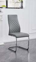 C-1576 Dining Chair (Grey PU, Diamond) (Set of 2)