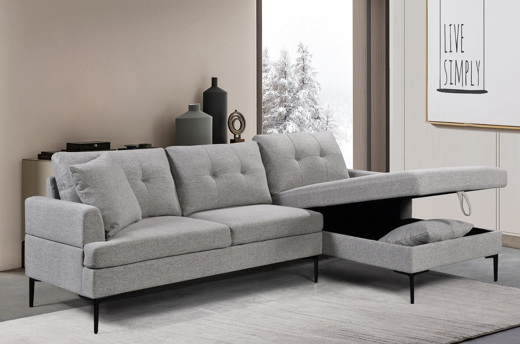 IF-9060 / IF-9061 Sectional (Grey Fabric)