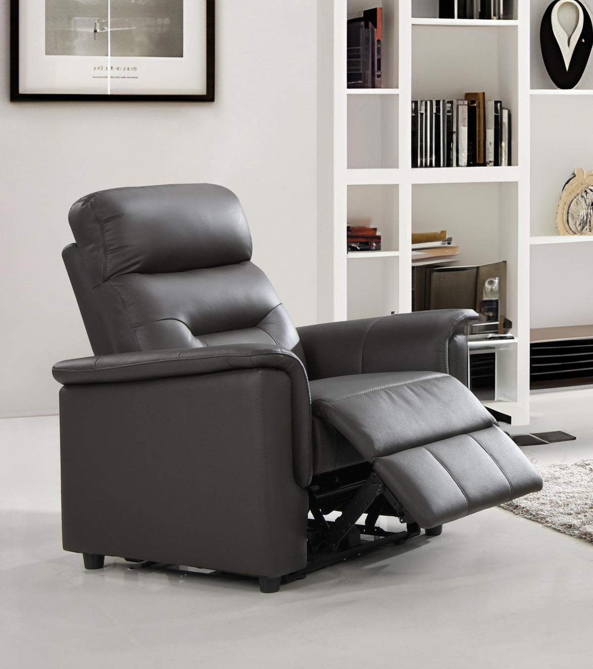 IF-8140 Power Recliner Sofa Set (Brown Leather Match)