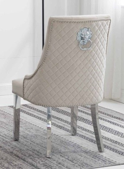 C-1253 Dining Chair (Crème Velvet) (Set of 2)