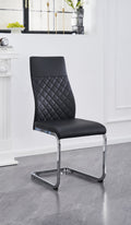 C-1574 Dining Chair (Black PU, Diamond) (Set of 2)